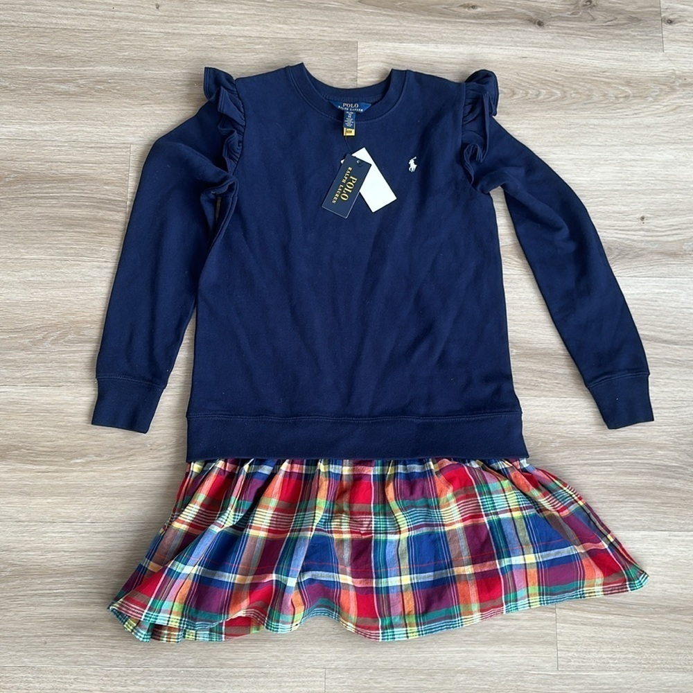 Polo Madras-Skirt Fleece Dress kids 16 - Picture 6 of 9
